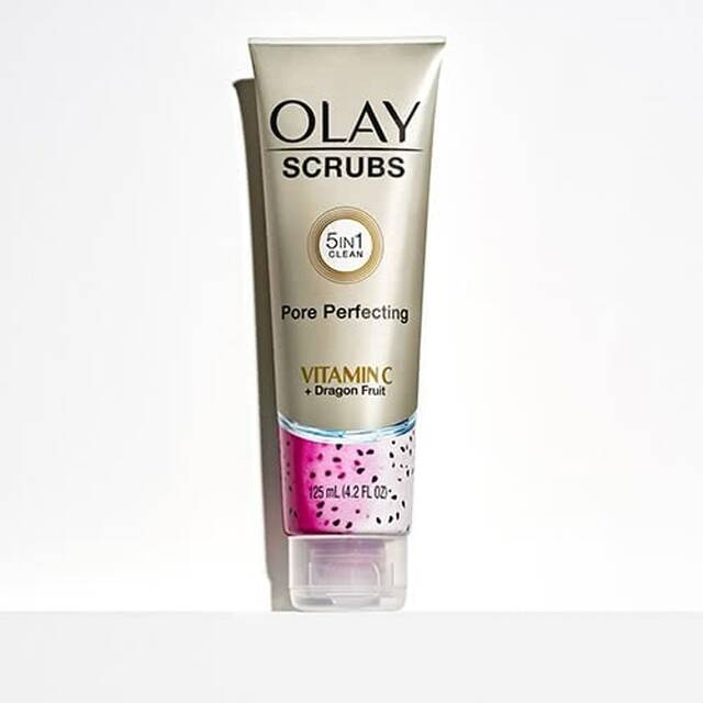 Olay Pore Perfecting Face Scrub with Vitamin C and Dragon Fruit, 4.2 Fl Oz
