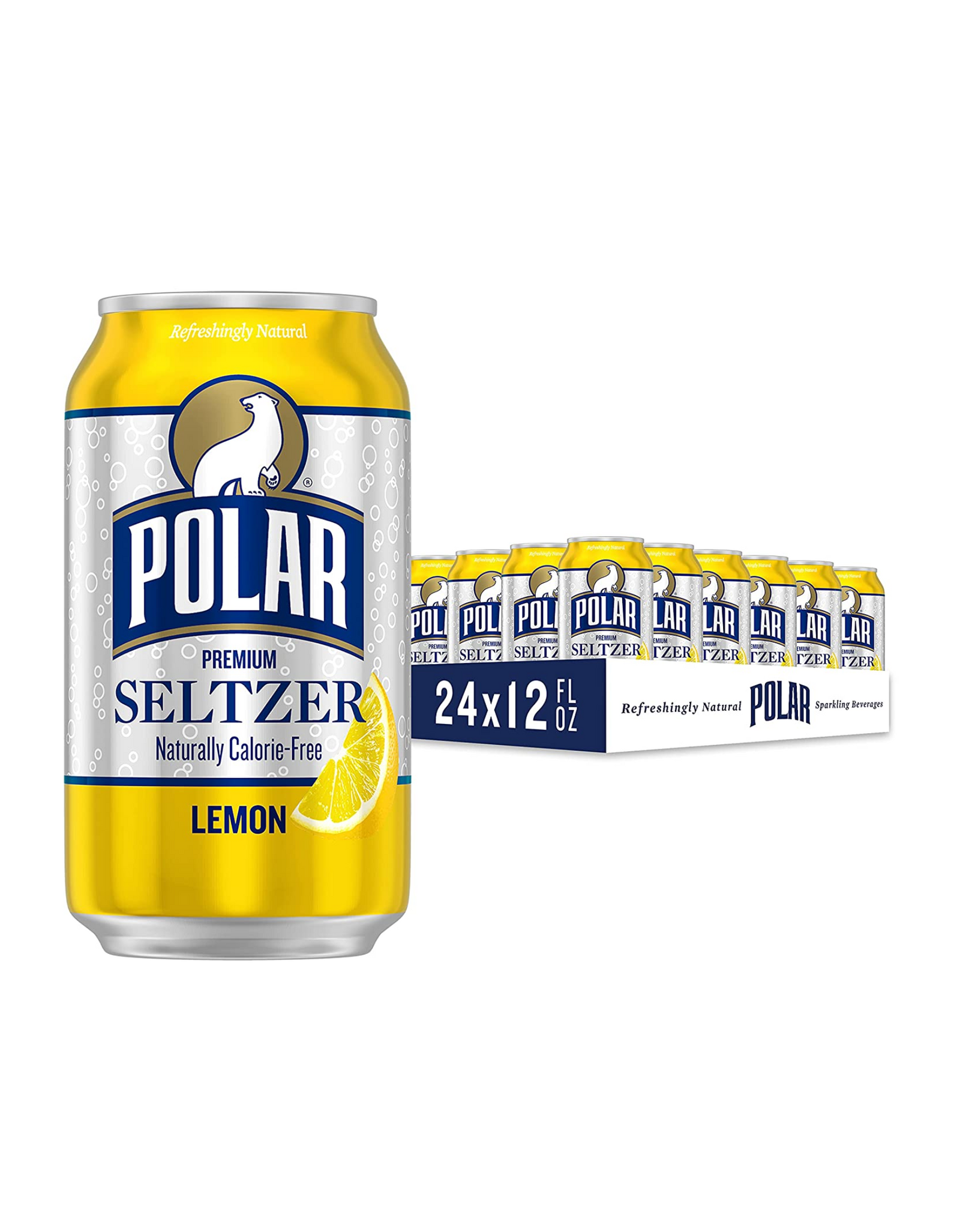 Polar Seltzer Water Lemon, 12 fl oz (24 pack)