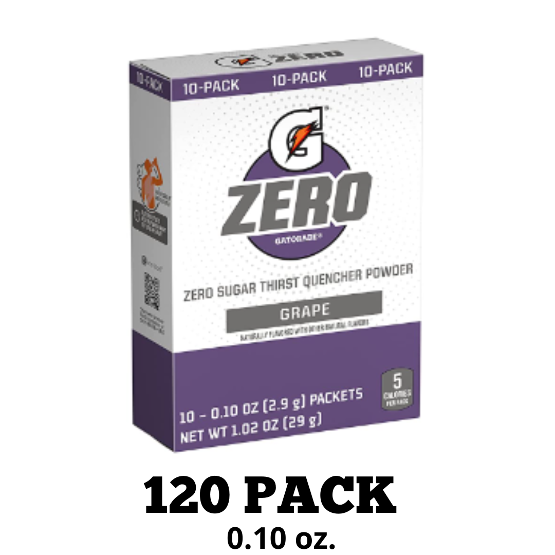 Gatorade G Zero Powder, Grape, 0.10 Ounce Each Packets - 120 Pack