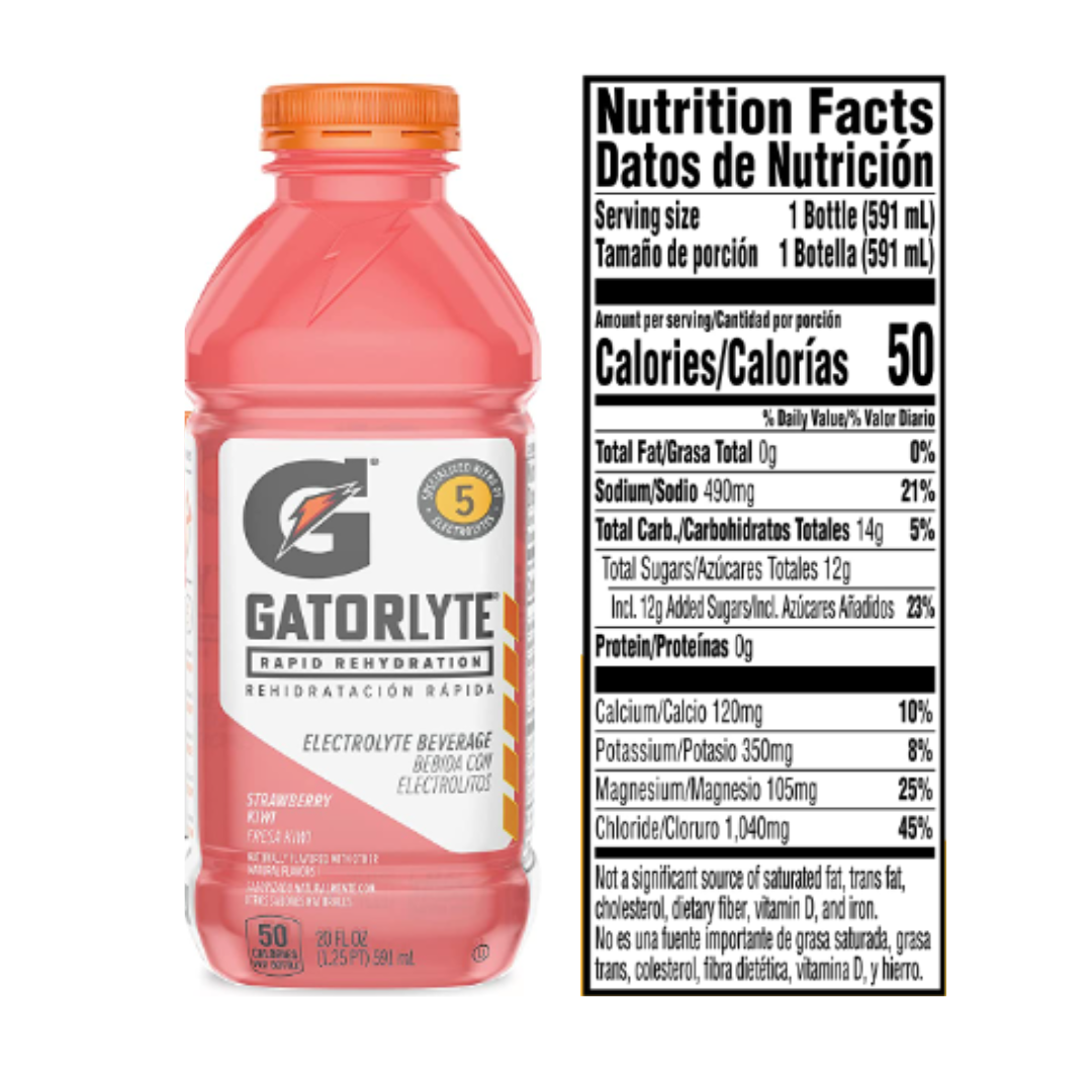 Gatorlyte Rapid Rehydration Electrolyte Beverage, 3 Flavor Variety Pack, 20 Ounce - 12 Pack