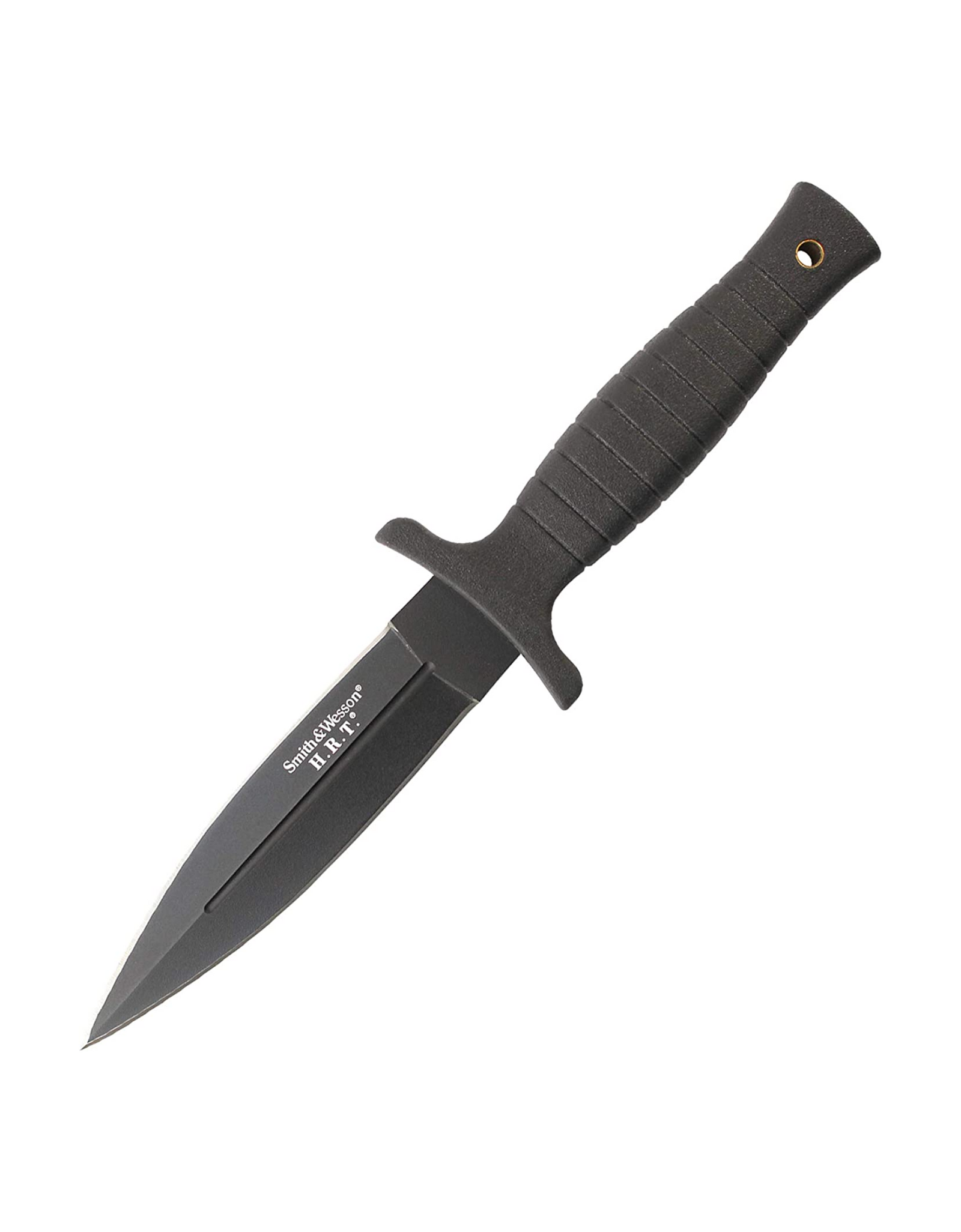 Smith & Wesson SWHRT9B 9in High Carbon S.S. Fixed Blade Knife with 4.7in Dual Edge Blade and TPE Handle for Outdoor