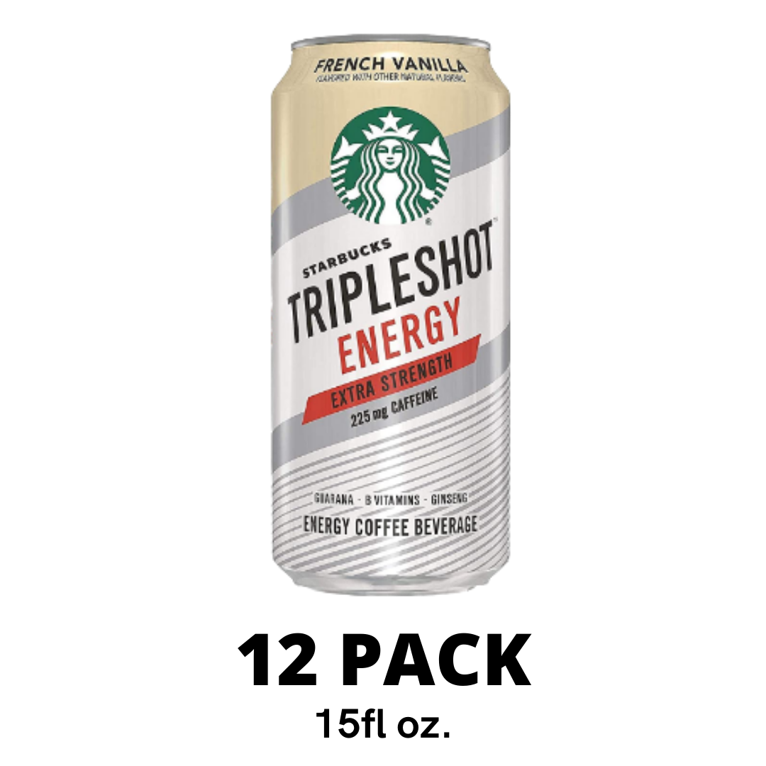 Starbucks Tripleshot Energy Extra Strength Espresso Coffee Beverage, French Vanilla, 15 Ounce - Pack of 12