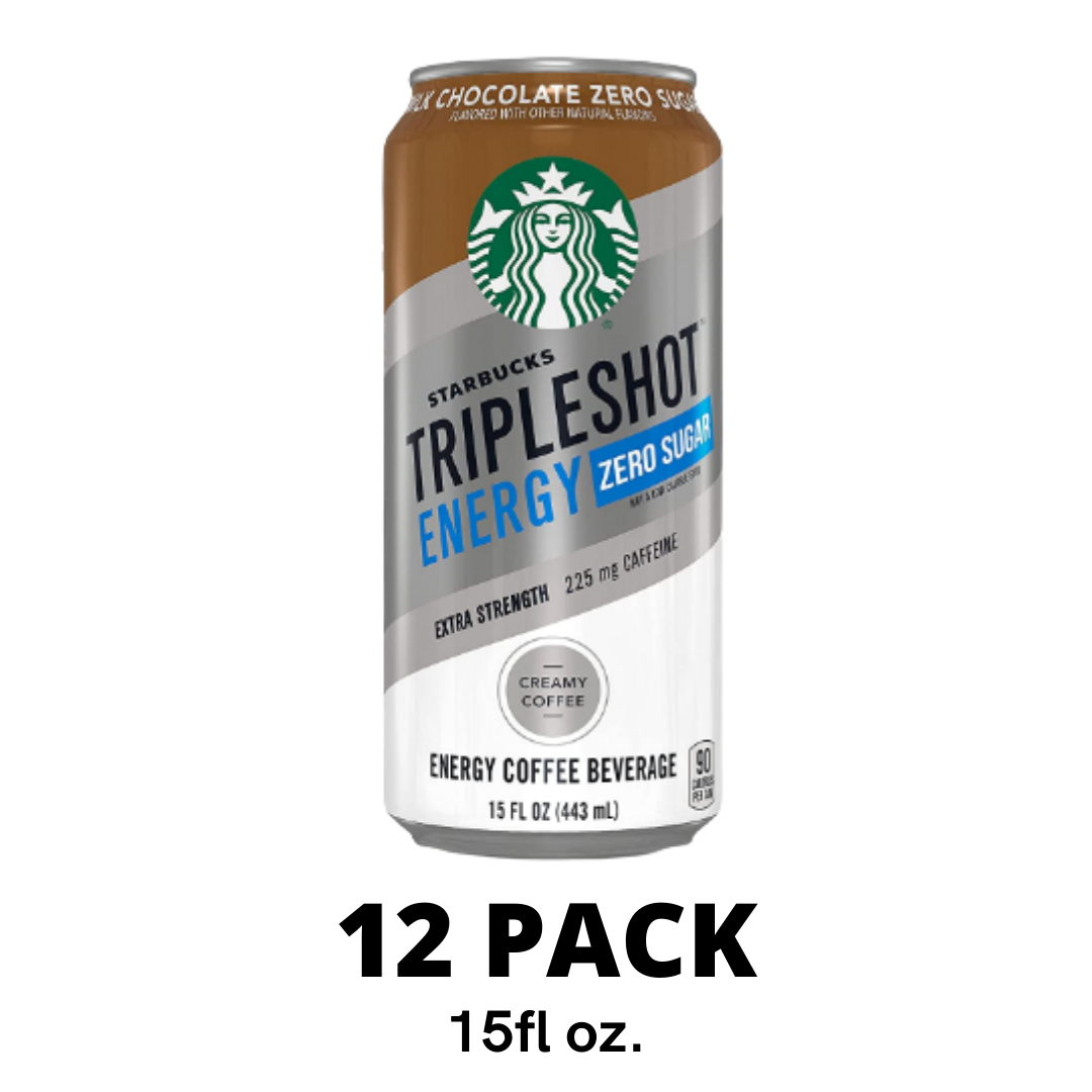 Starbucks Tripleshot Zero Sugar Energy Extra Strength Espresso Coffee Beverage, Milk Chocolate, 15 Ounce - Pack of 12