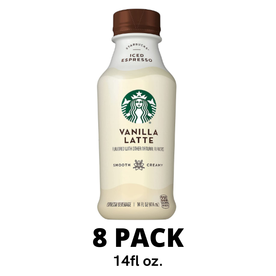 Starbucks Iced Espresso, Vanilla Latte, 14 Ounce - Pack of 8