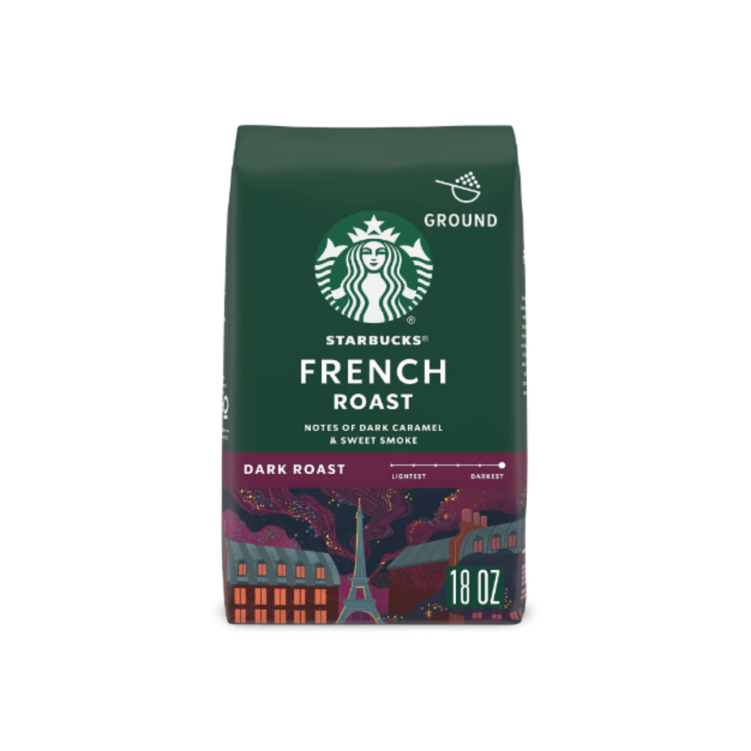 Starbucks French Roast, Ground Coffee 18 Ounce - Pack of 1 Packaging May Vary