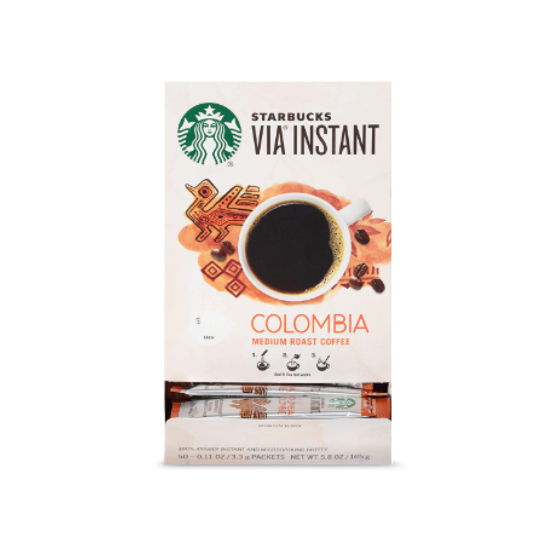 Starbucks VIA Instant Colombia Coffee, 50 Count - Pack of 1