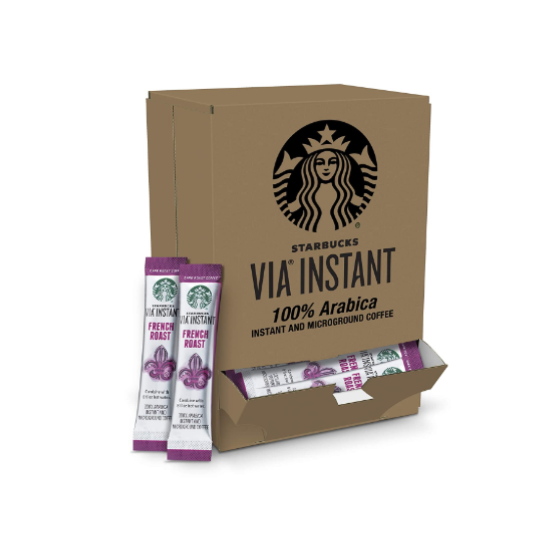 Starbucks VIA Instant French Roast, Dark Roast Coffee, 50 Count - Pack of 1