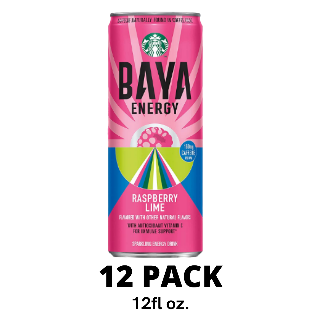 Starbucks - RTD Coffee BAYA Energy Raspberry Lime 12 Ounce - Pack of 12