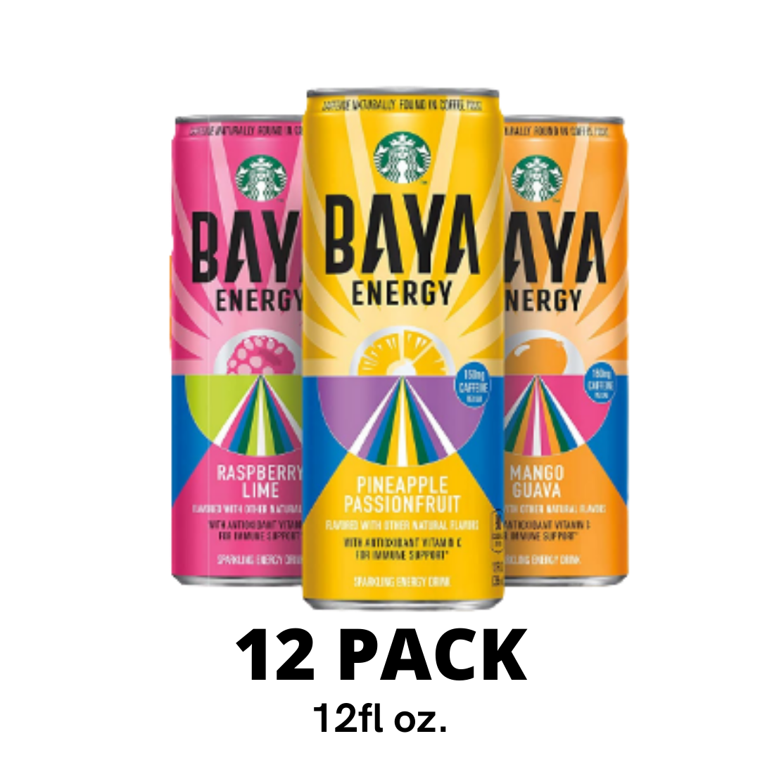 Starbucks - RTD Coffee BAYA Energy 3 Flavor Variety Pack 12 Ounce - Pack of 12