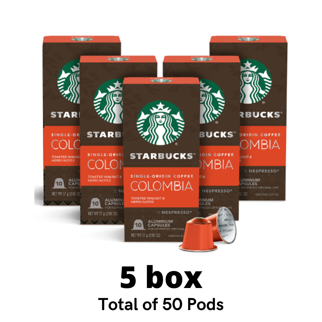 Starbucks by Nespresso, Single-Origin Colombia, Compatible with Nespresso Original Line System - 50 Count