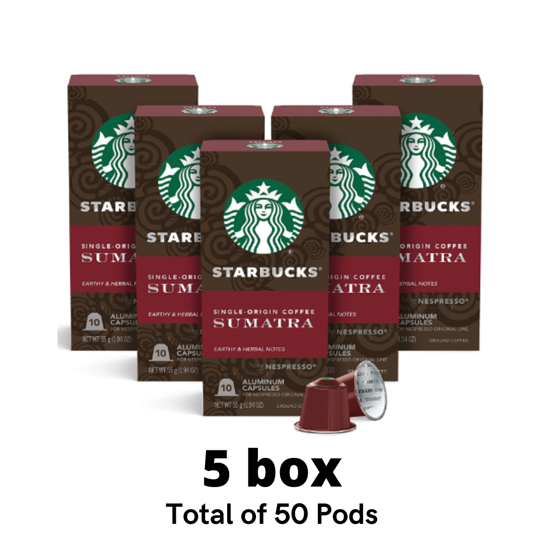 Starbucks by Nespresso, Sumatra Dark Roast, Compatible with Nespresso Original Line System - 50 Count
