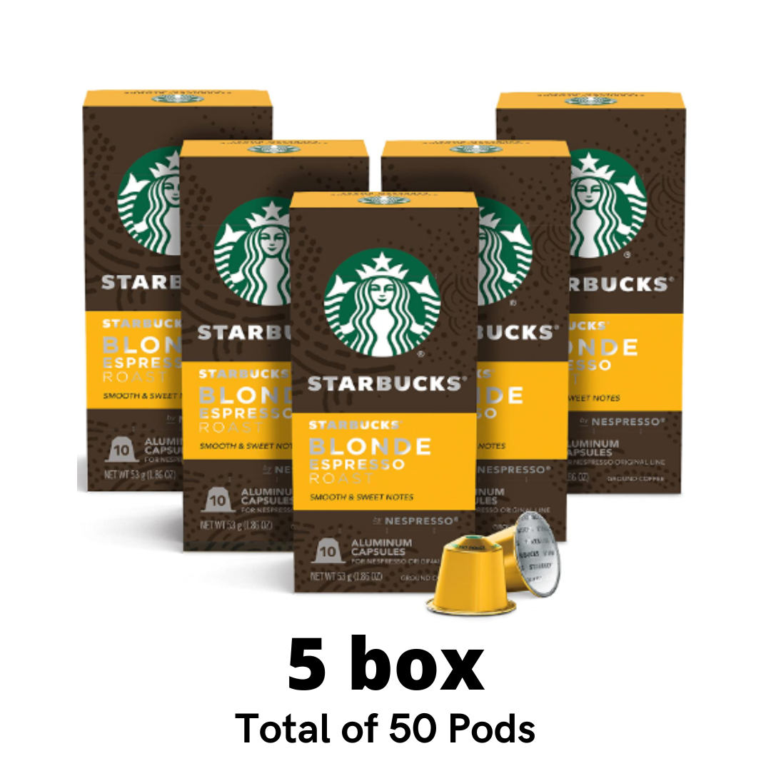 Starbucks by Nespresso, Blonde Roast Espresso, Compatible with Nespresso Original Line System - 50 Count