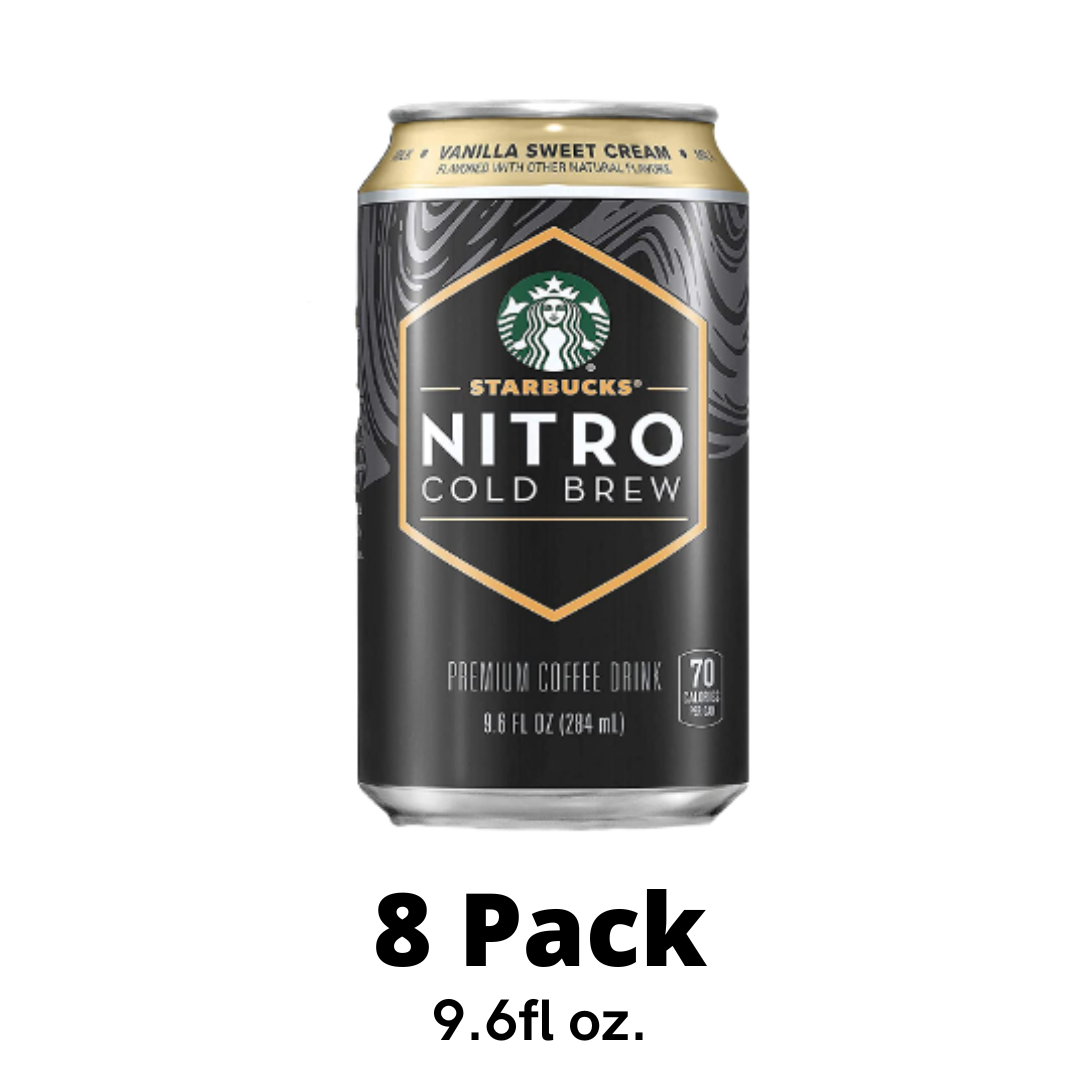 Starbucks Nitro Cold Brew, Vanilla Sweet Cream 9.6 Ounce Can - Pack of 8 Packaging May Vary