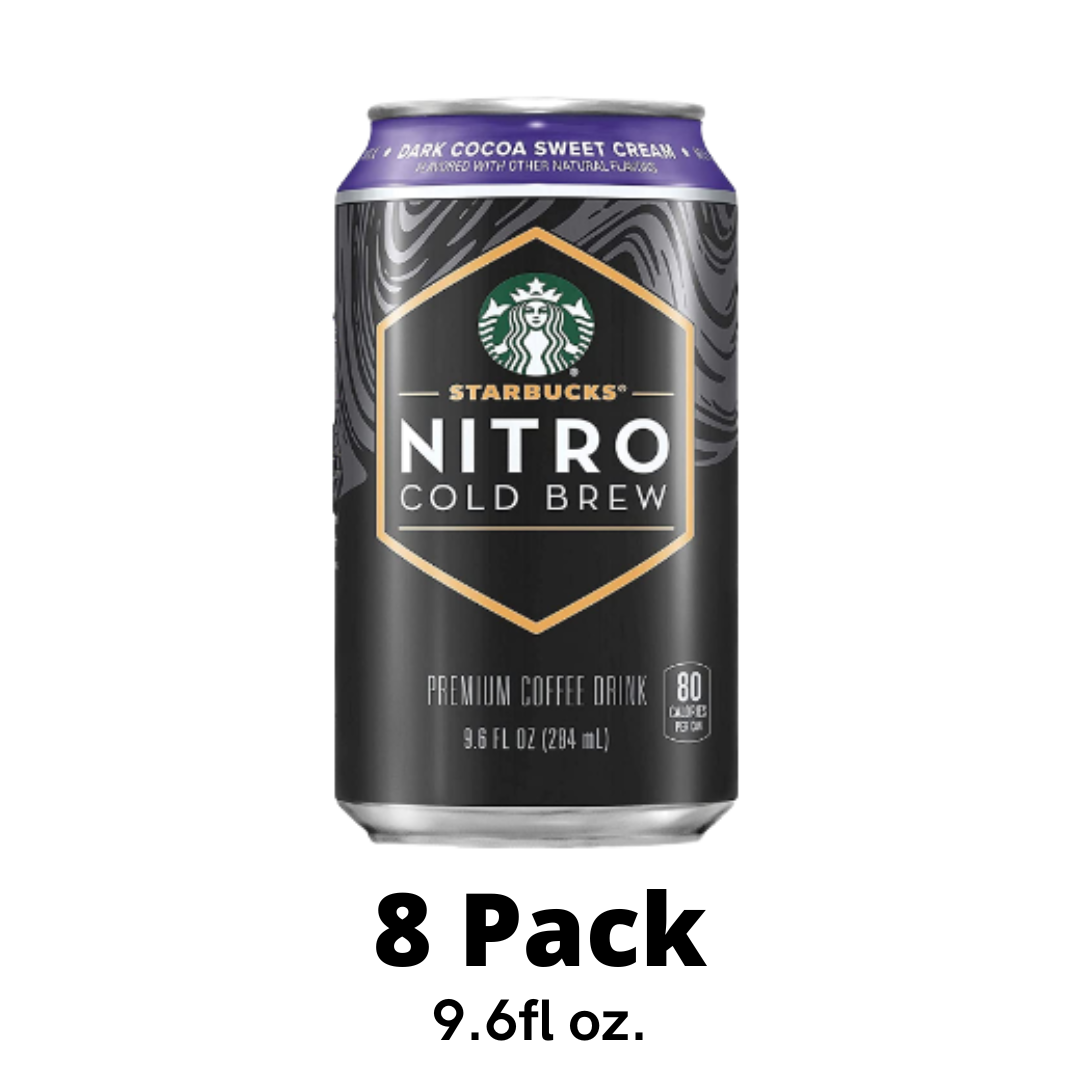 Starbucks Nitro Cold Brew, Dark Cocoa Sweet Cream 9.6 Ounce Can - Pack of 8 Packaging May Vary