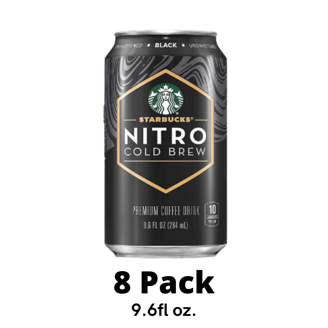 Starbucks Nitro Cold Brew, Black Unsweetened 9.6 Ounce Can - Pack of 8 Packaging May Vary