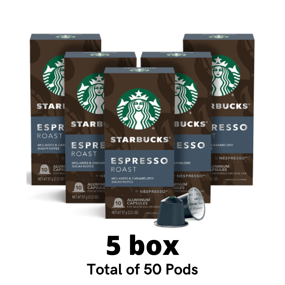 Starbucks by Nespresso, Espresso Dark Roast, Compatible with Nespresso Original Line System - 50 Count