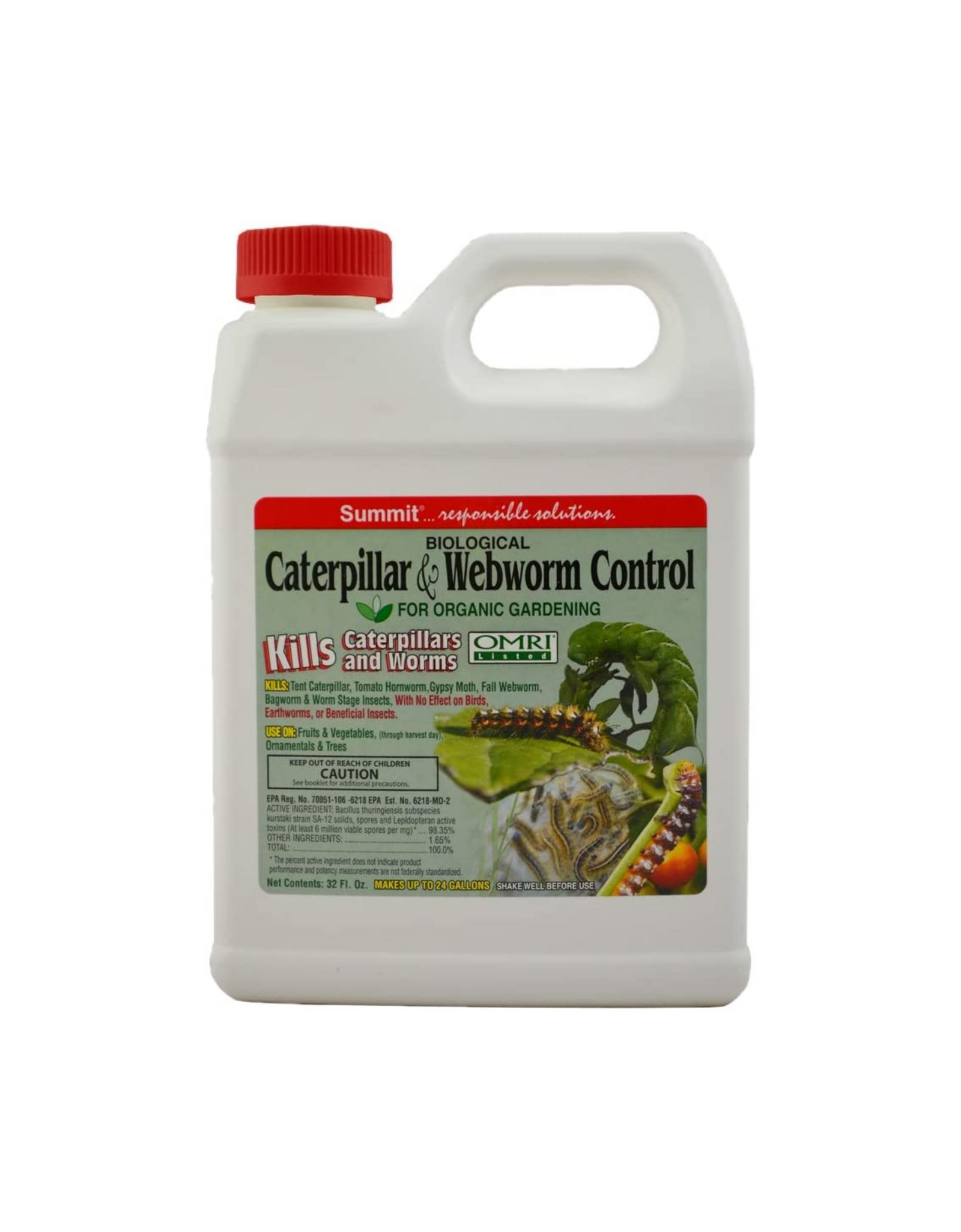 Summit Caterpillar and Webworm Control For Organic Gardening, 1 Qt Concentrate