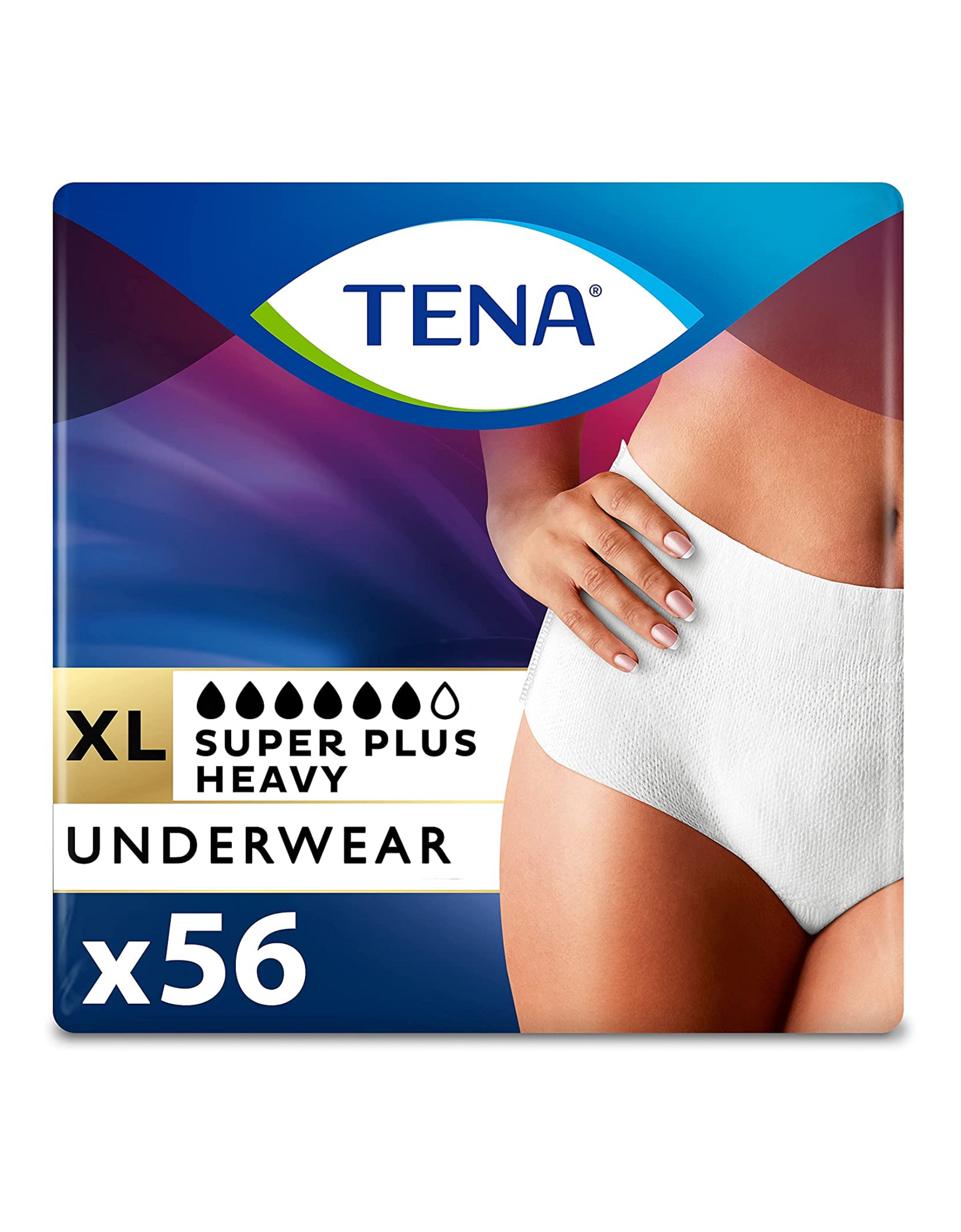 TENA Incontinence Underwear for Women, Super Plus Absorbency, Extra Large 14 Ct (Pack of 4) Packaging May Vary