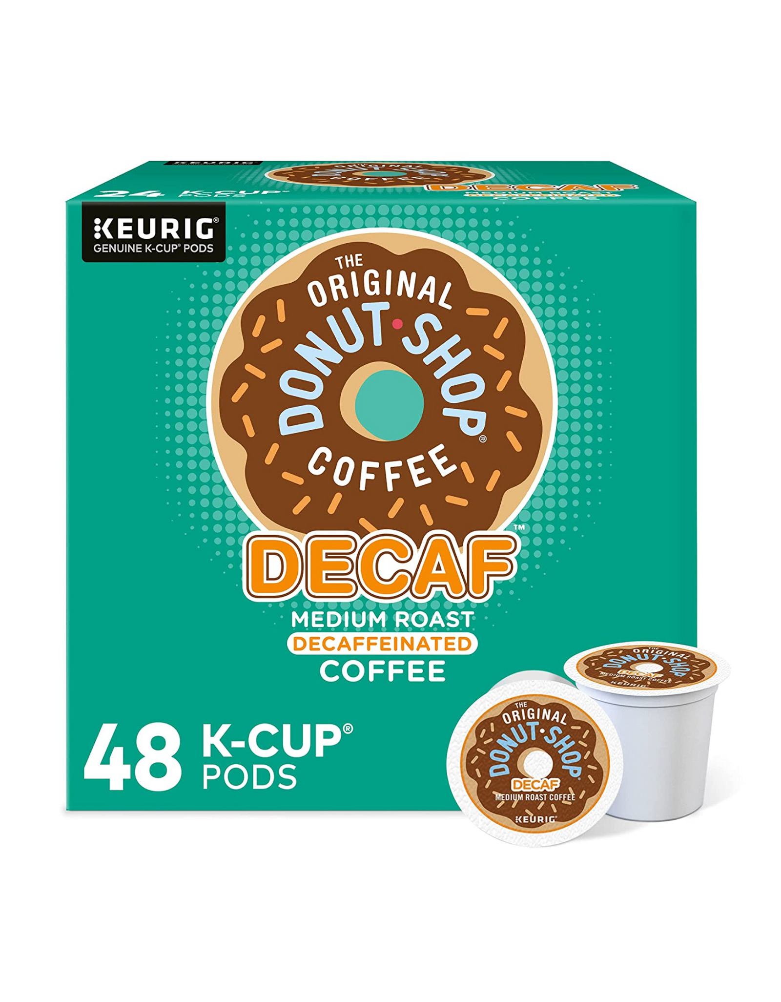 The Original Donut Shop Decaf K-Cup Pods, Medium Roast Coffee, 48 Count