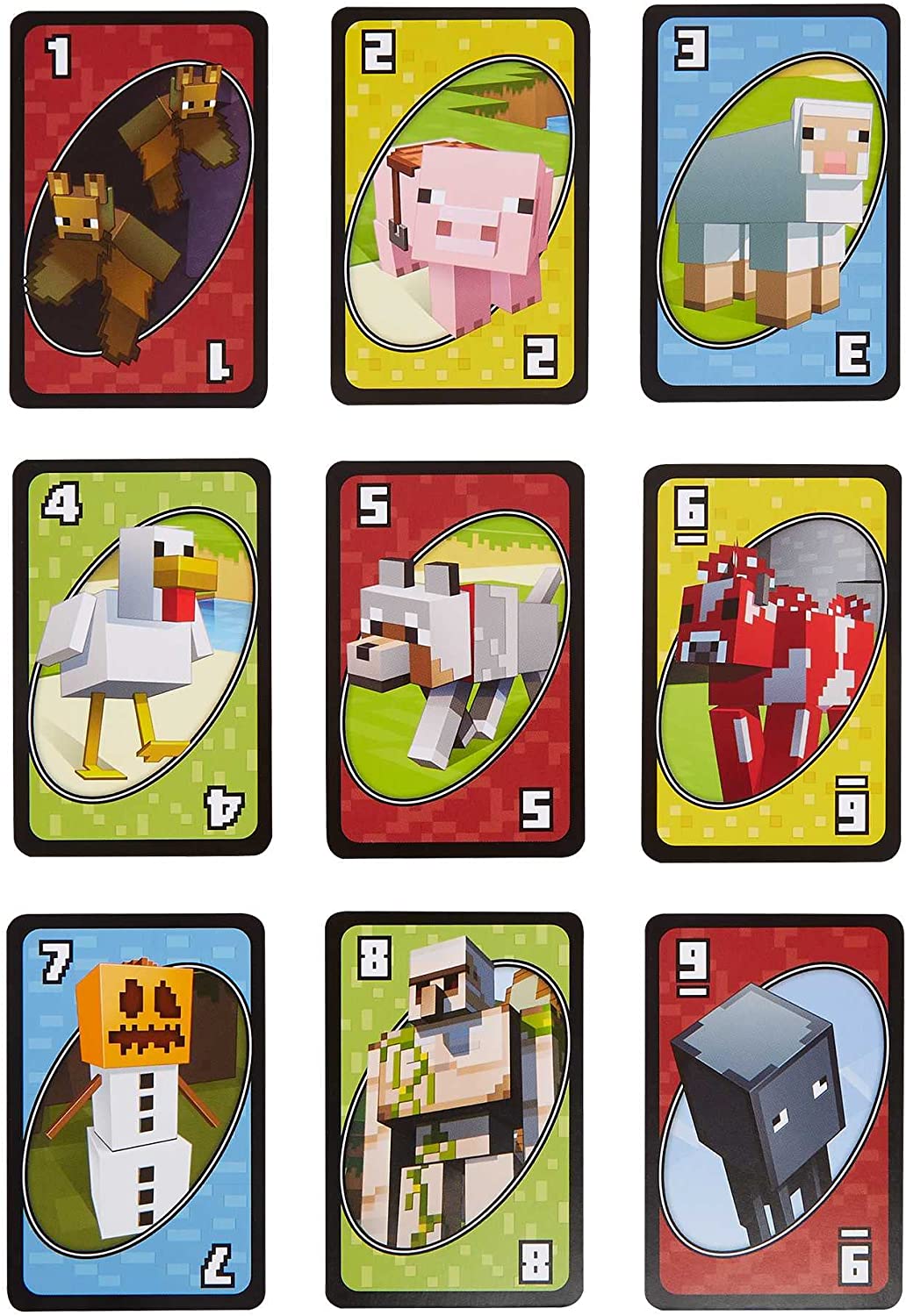 UNO Minecraft Card Game, Now UNO fun includes the world of Minecraft, Multicolor, Basic Pack