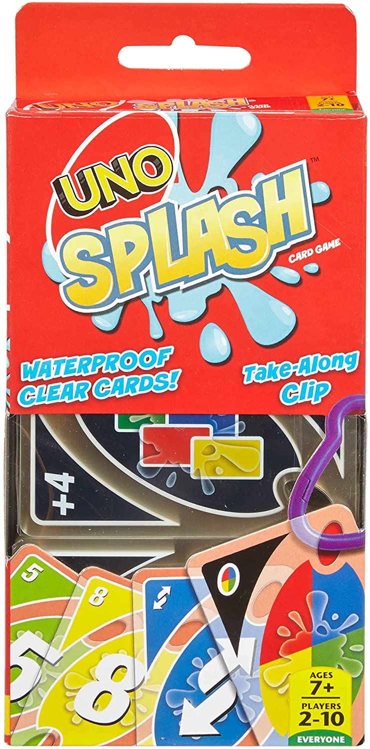 UNO Splash Card Game - with Waterproof Plastic Cards
