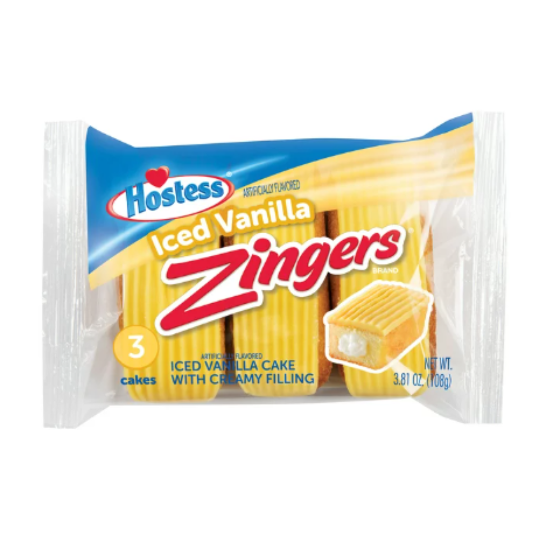HOSTESS Iced Vanilla Artificially Flavored ZINGERS Single Serve, 3.81 Ounce