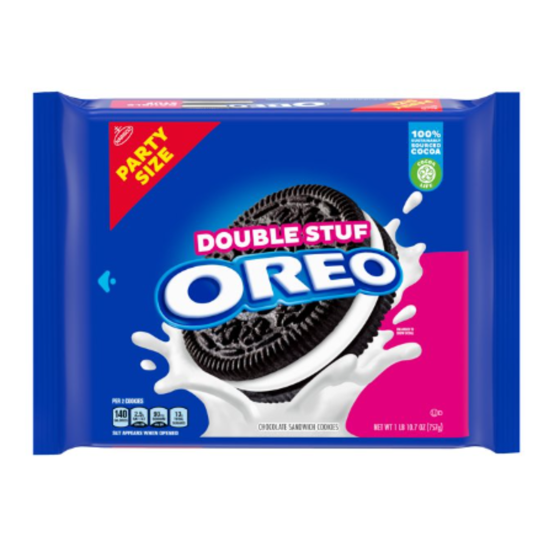 OREO Double Stuf Chocolate Sandwich Cookies, Party Size, 26.7 Ounce