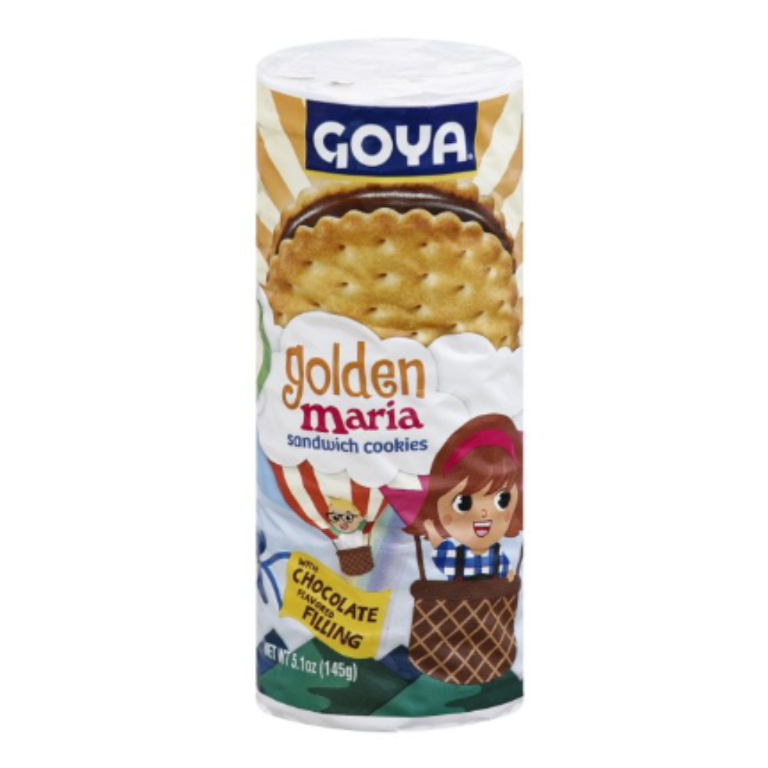 Goya Golden Maria Sandwich Cookies with Chocolate Flavored Filling, 5.09 Ounce