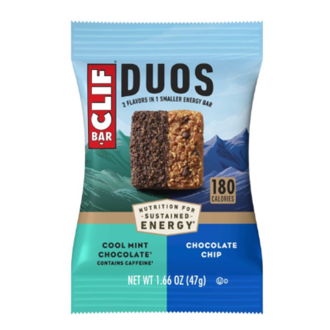 CLIF Bar Duos Cool Mint Chocolate & Chocolate Chip Energy Bars, 1.66 Ounce
