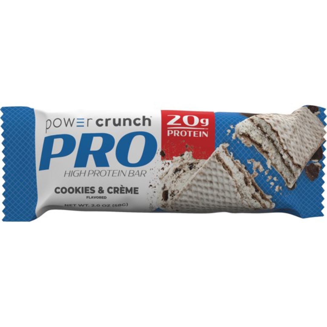 Power Crunch PRO Whey Protein Bar, Cookies and Cream, 2 Ounce