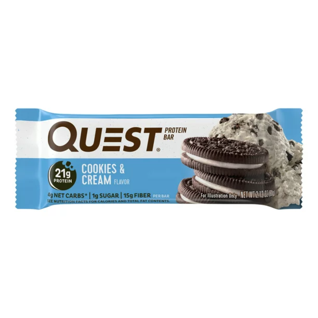 Quest Protein Bar, Gluten Free, Cookies & Cream, 2.12 Ounce