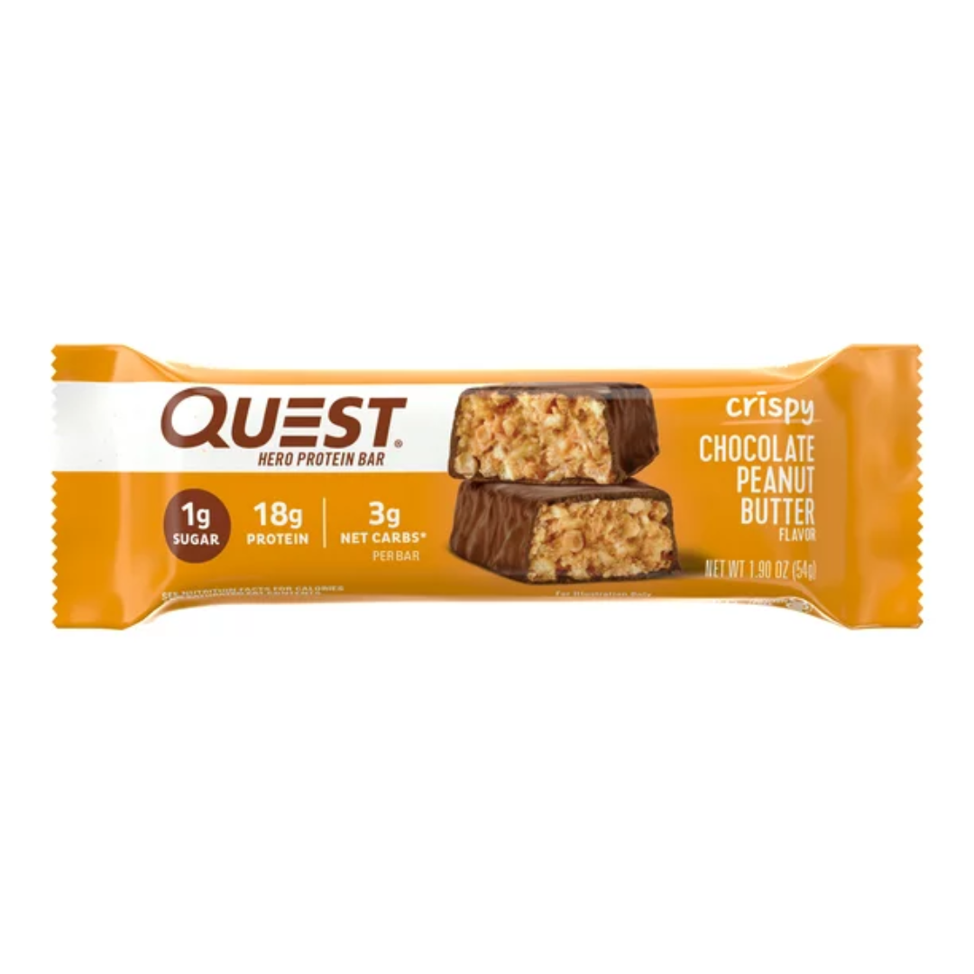 Quest Hero Protein Bars, Low Carb, Gluten-Free, Chocolate Peanut Butter, 2.12 Ounce