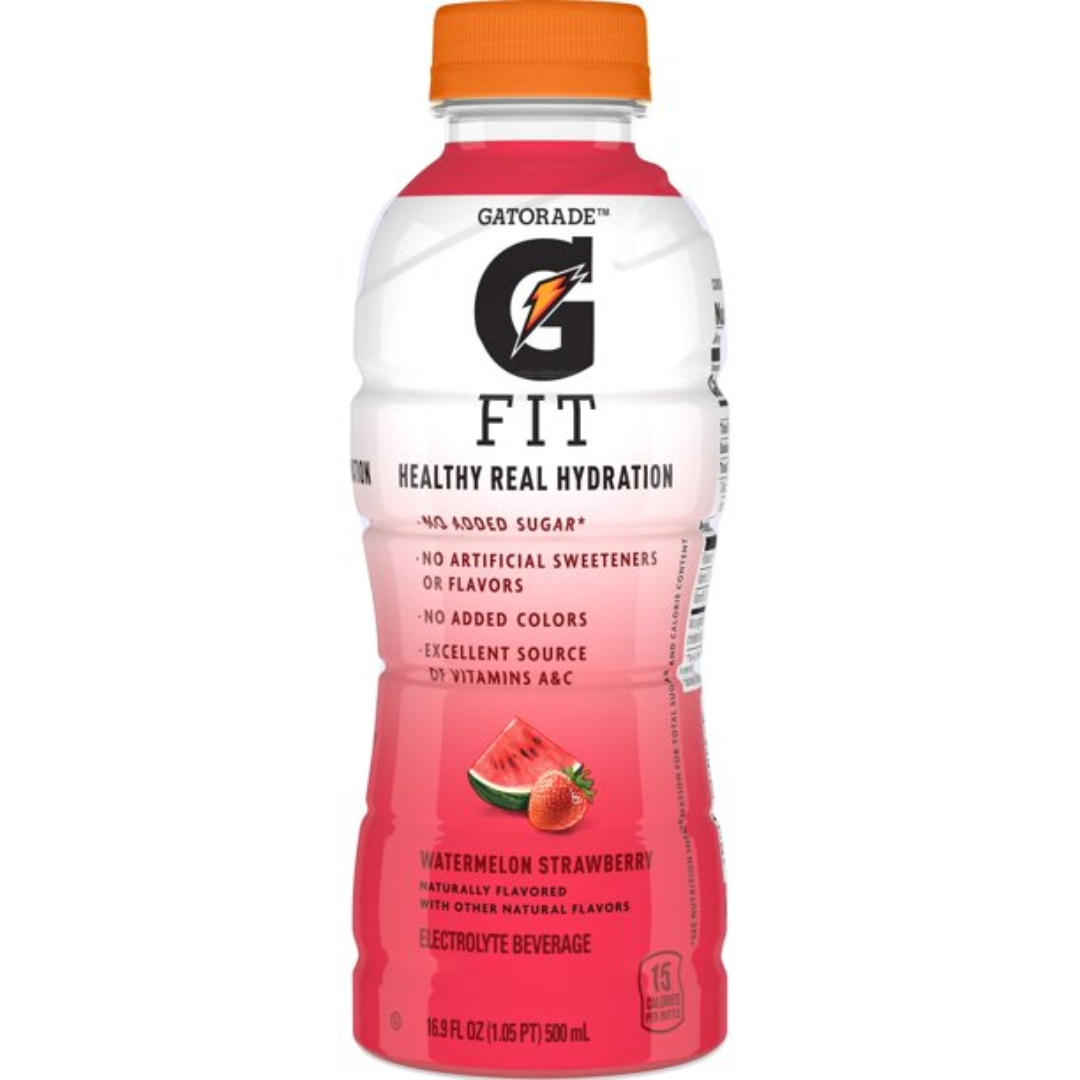 Gatorade Fit Electrolyte Beverage, Healthy Real Hydration, Watermelon Strawberry, 16.9 Ounce