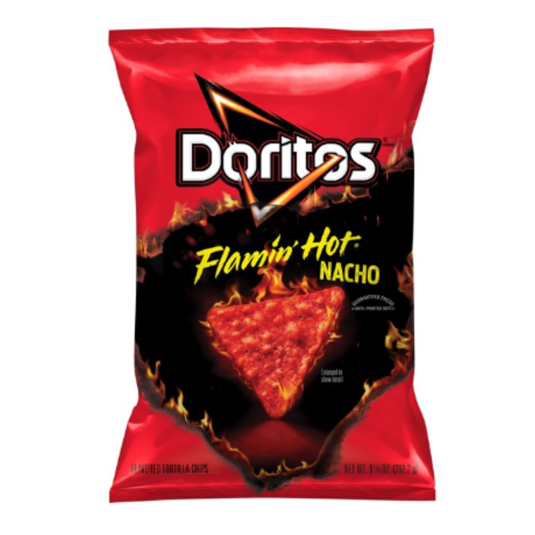 Doritos Flavored Tortilla Chips Flamin' Hot Nacho 9.25 Ounce