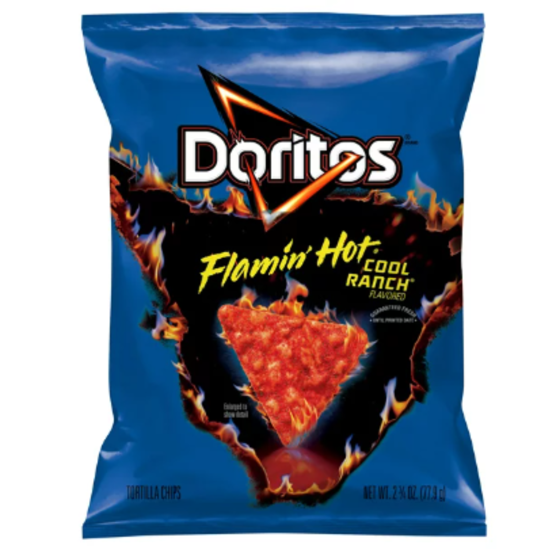 Doritos Tortilla Chips Flamin' Hot Cool Ranch Flavored 2 3/4 Ounce