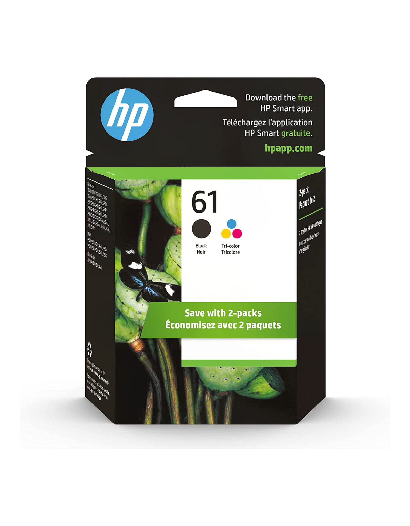 HP 61 CR259FN#140 Black, Tri-Color Standard Yield Ink Cartridge, 2-Pack