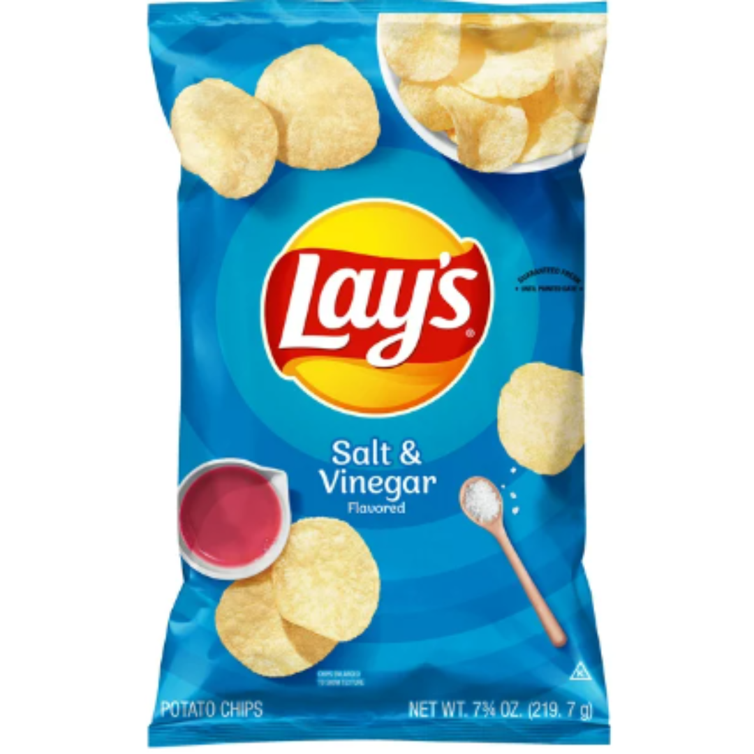 Lay's Potato Chips, Salt & Vinegar Flavor, 7.75 Ounce