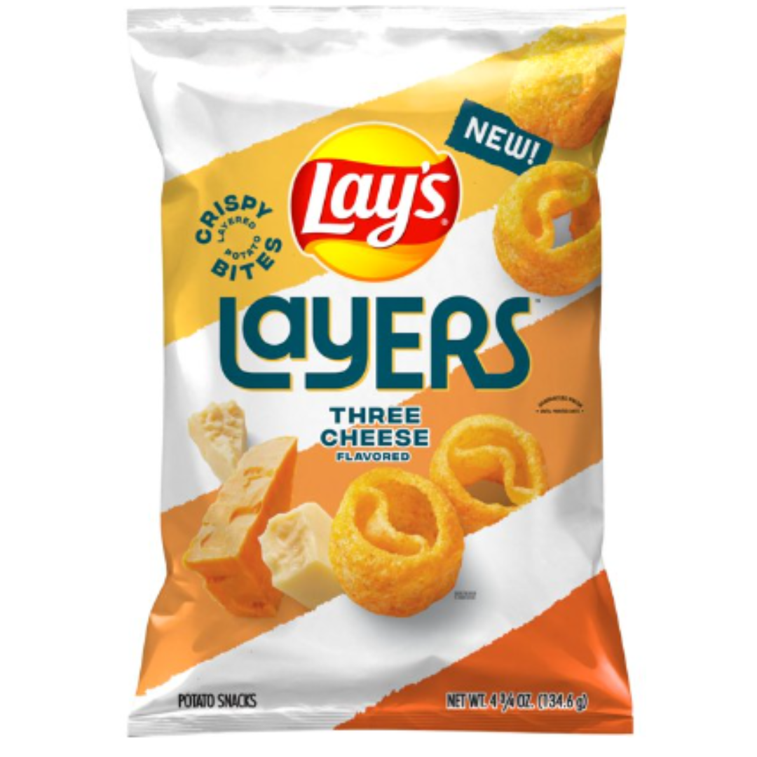 Lay's Layers Three Cheese Flavored Potato Snacks, 4.75 Ounce