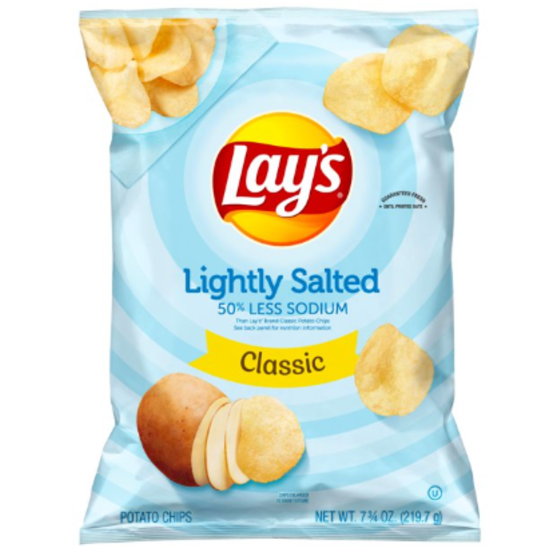 Lay's Potato Chips, Lightly Salted Classic Flavor, 7.75 Ounce