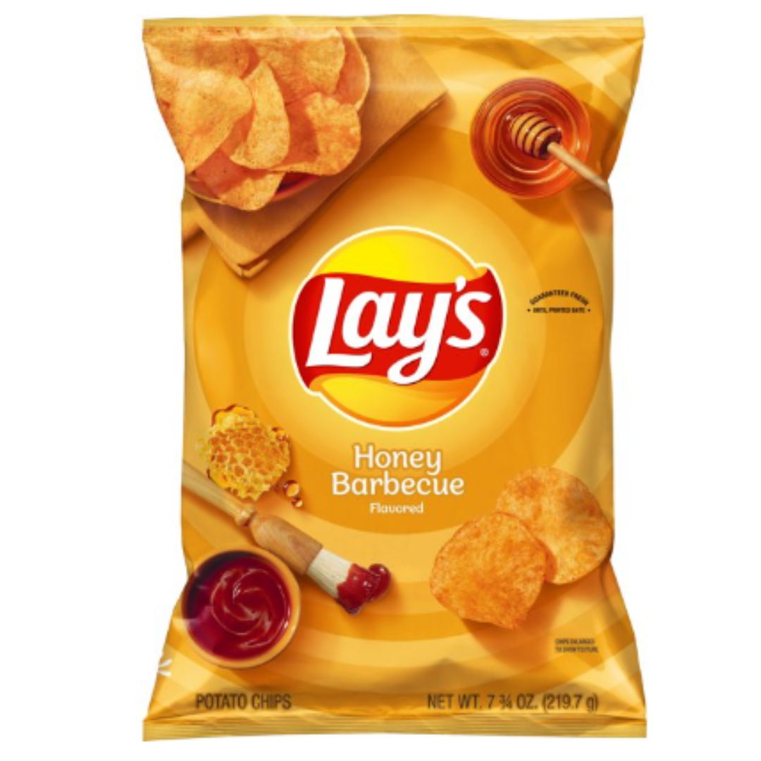 Lay's Potato Chips, Honey Barbecue Flavor, 7.75 Ounce