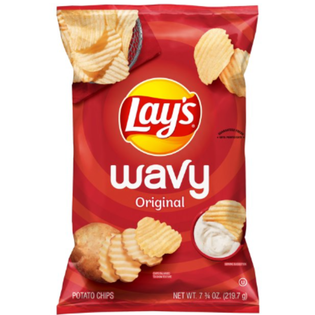 Lay's Wavy Potato Chips, Original Flavor, 7.75 Ounce