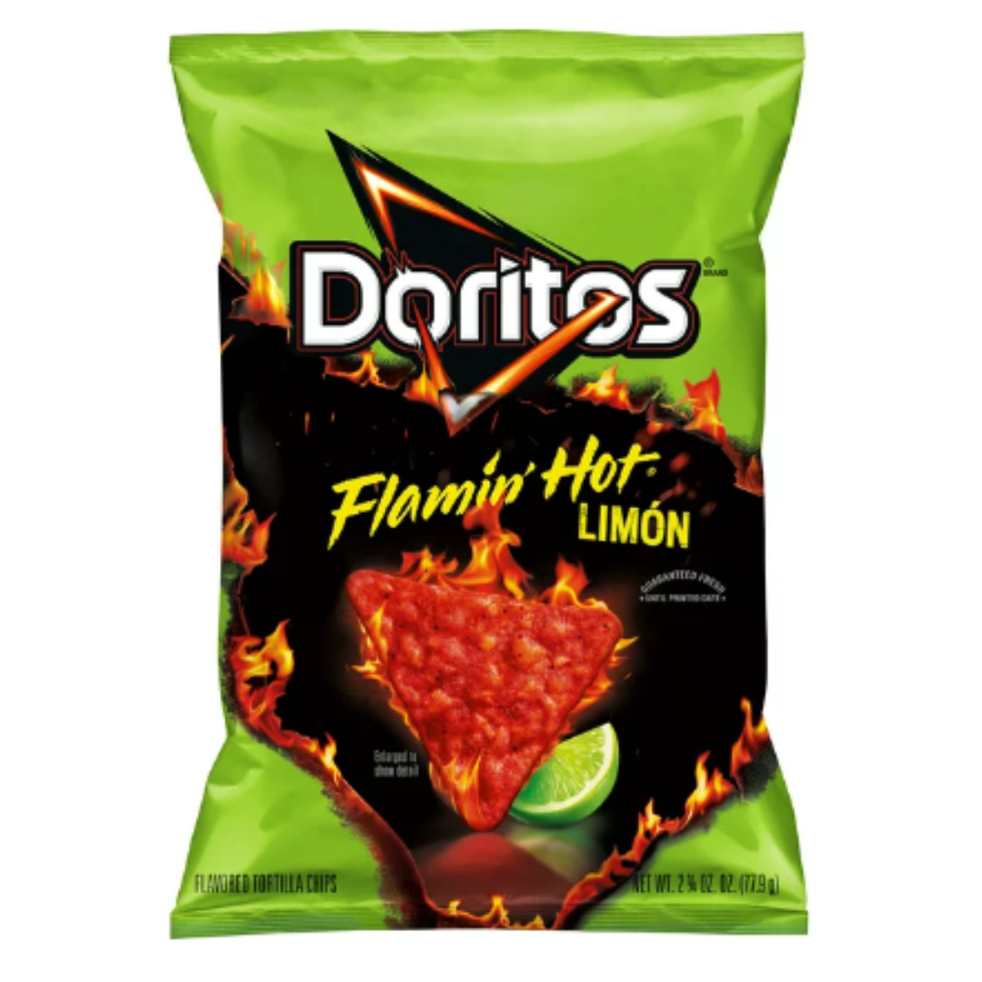 Doritos Flamin' Hot Limon Flavored Tortilla Chips, 2.75 Ounce