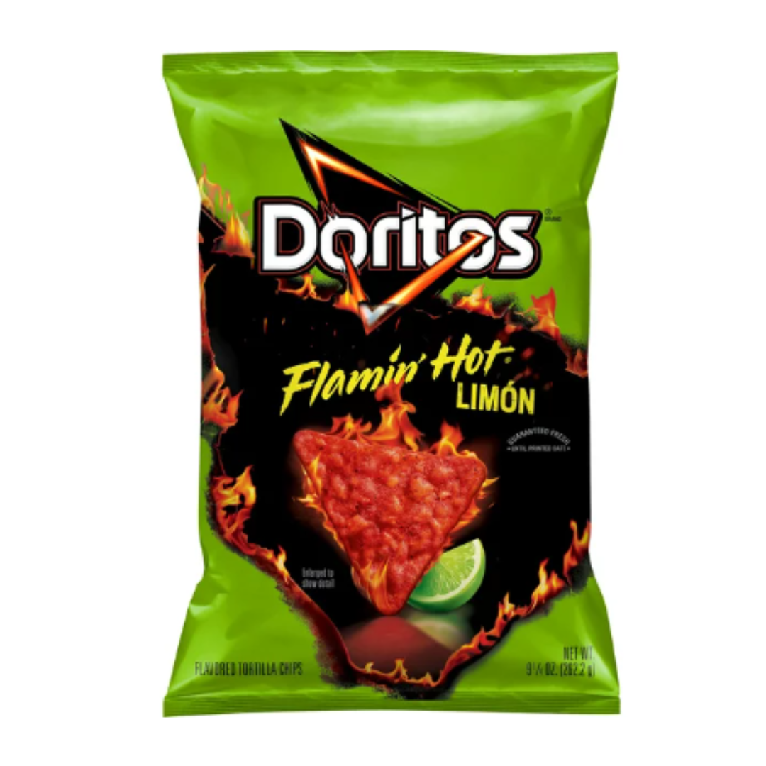 Doritos Flavored Tortilla Chips Flamin' Hot Limon 9.25 Ounce