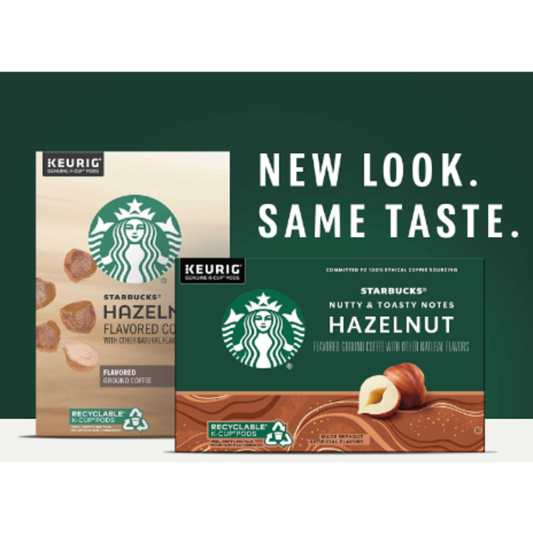 Starbucks K-Cup Coffee Pods, Hazelnut Flavored Coffee, No Artificial Flavors, 100% Arabica, 6 boxes - 60 Pods Total