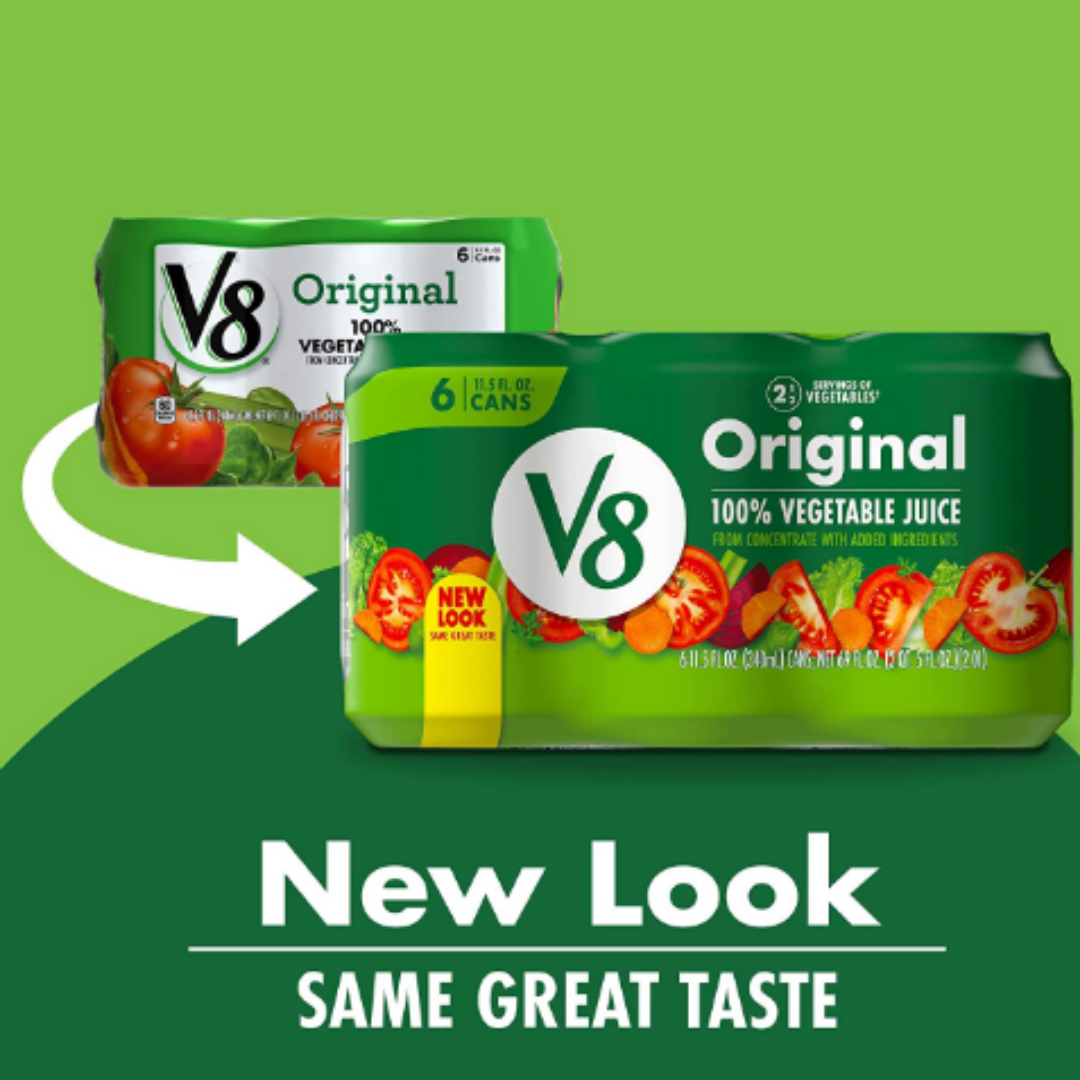 V8 Original 100% Vegetable Juice, Vegetable Blend with Tomato Juice, 11.5 Ounce Can - Pack of 24 New