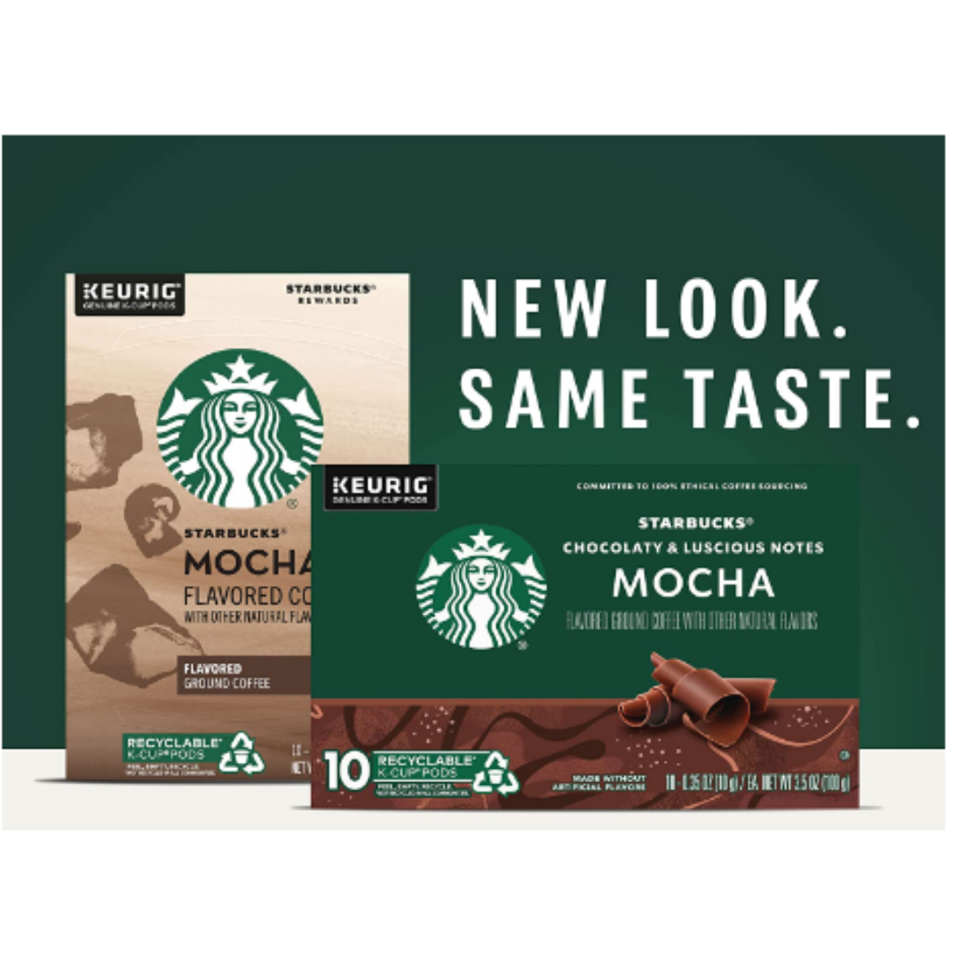 Starbucks K-Cup Coffee Pods, Mocha Flavored Coffee, No Artificial Flavors, 100% Arabica, 6 boxes - 60 Total Pods