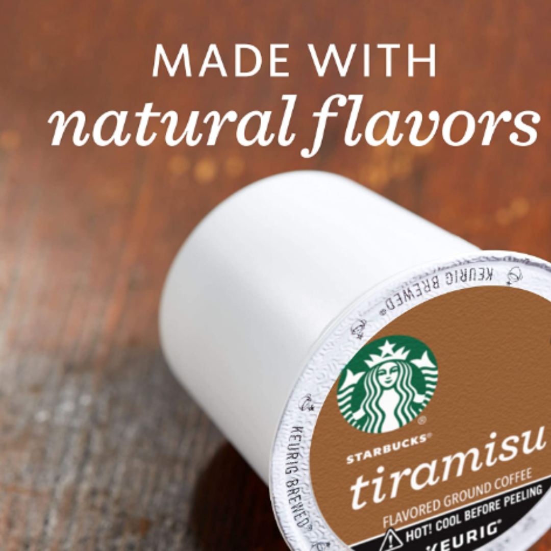 Starbucks Flavored K-Cup Coffee Pods, Tiramisu for Keurig Brewers, 6 boxes - 60 Pods Total