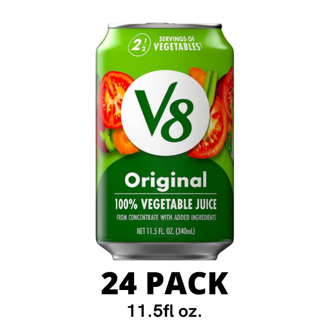 V8 Original 100% Vegetable Juice, Vegetable Blend with Tomato Juice, 11.5 Ounce Can - Pack of 24
