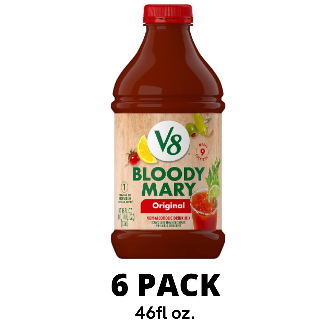 V8 Bloody Mary Mix, 46 Ounce Bottle - Pack of 6