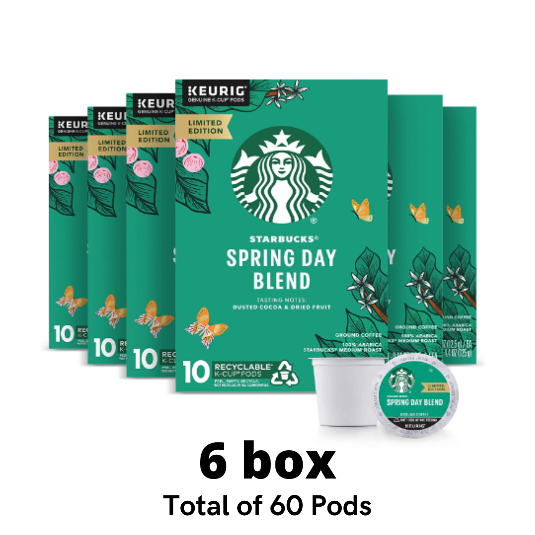 Starbucks Spring Day Blend K Cup Coffee, Spring Blend, 6 boxes - 60 Total Pods